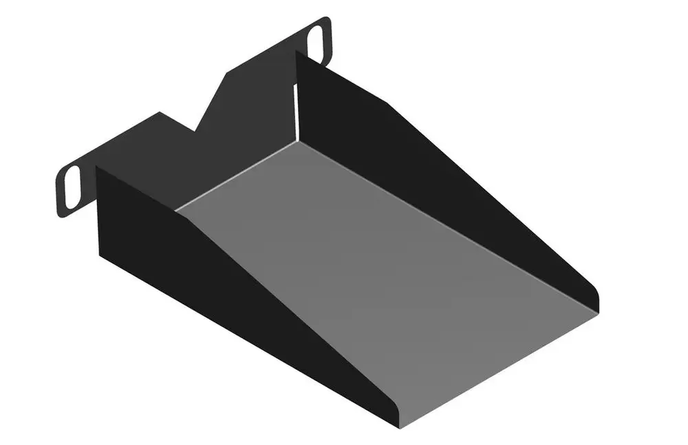 Siphon-Halter von Bosch, in schräger Form mit Montageösen an der Oberseite. Der Halter bietet eine stabile Basis für die Befestigung.